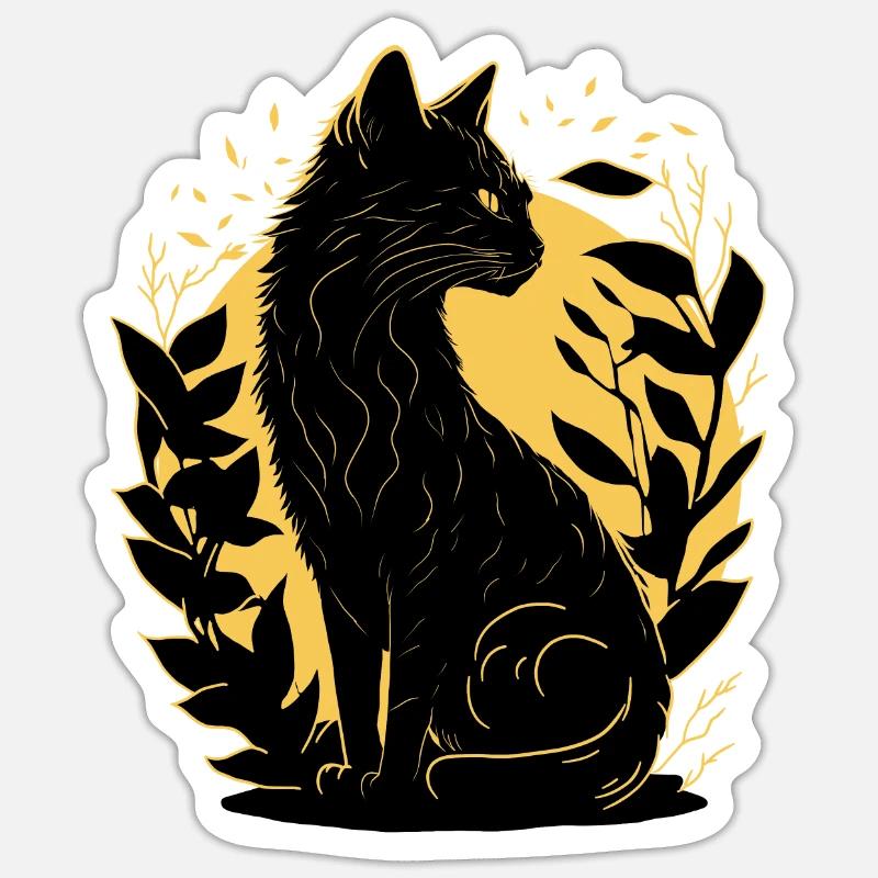 Katzen-Silhouette - Sticker Größe S (10 x 10 cm) - Mattweiß