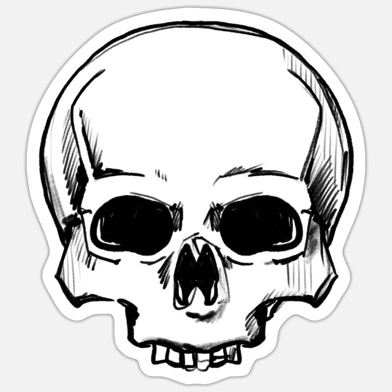 Simple Skull - Sticker size S (10 x 10 cm) - white matte