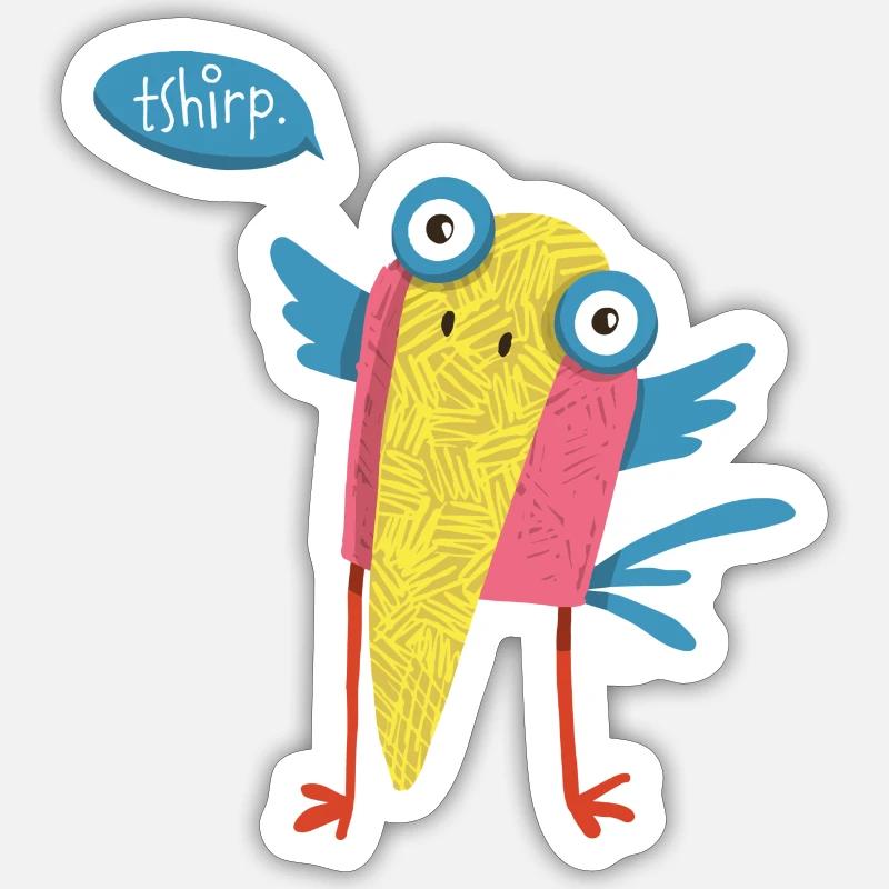 Vogel - Sticker Größe S (10 x 10 cm) - Mattweiß
