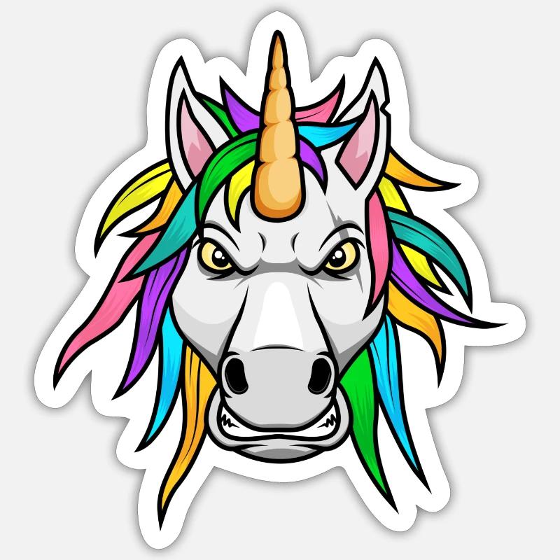 Unicorn Grim Evil Angry Sticker size S (10 x 10 cm)