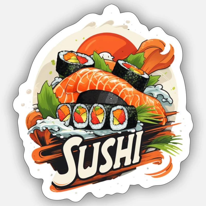 Une sélection élégante de sushis Sticker taille S (10 x 10 cm)