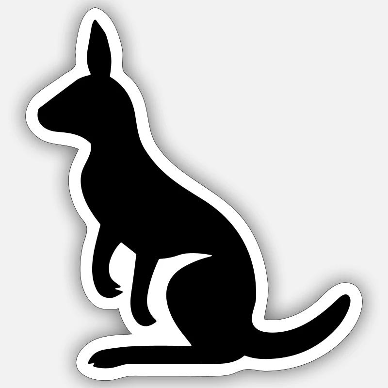 kangaroo - Sticker size S (10 x 10 cm) - white matte