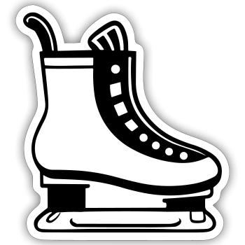 Patinage sur glace - Sticker taille S (10 x 10 cm) - blanc mat - Devant
