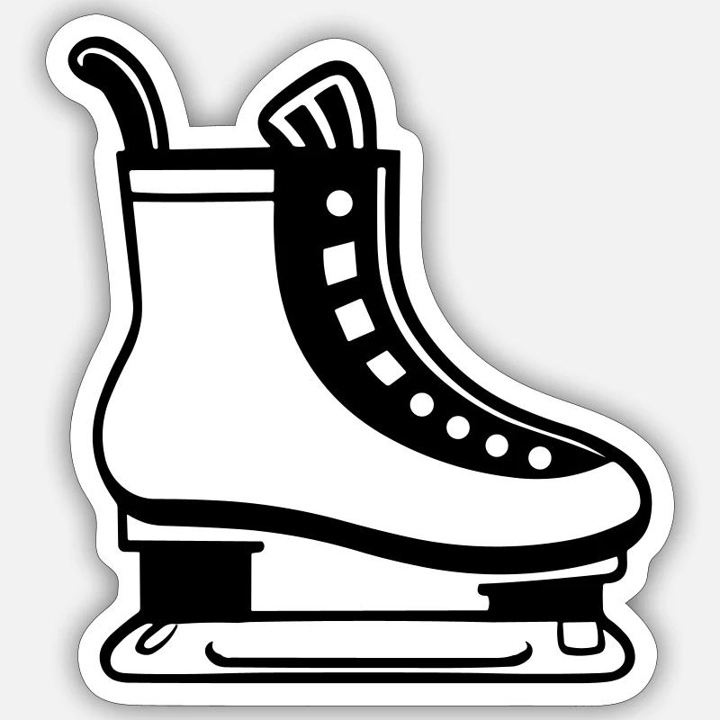 Eislaufen - Sticker Größe S (10 x 10 cm) - Mattweiß