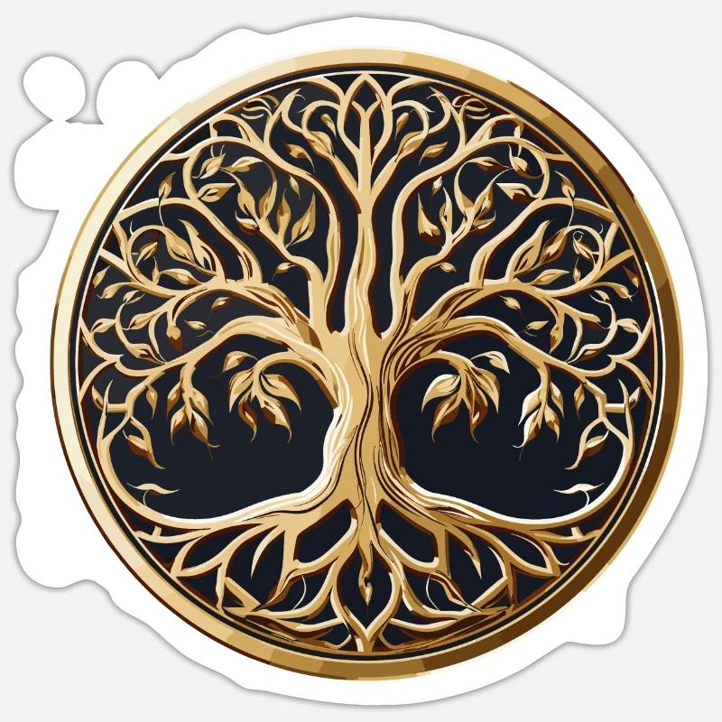 Baum des Lebens - Sticker Größe S (10 x 10 cm) - Mattweiß