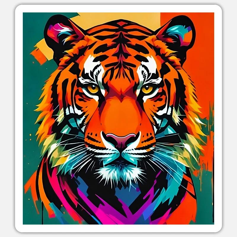 Tiger - Sticker size S (10 x 10 cm) - white matte