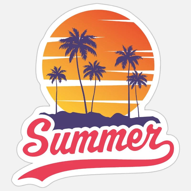 Summer Sunset - Sticker size S (10 x 10 cm) - white matte
