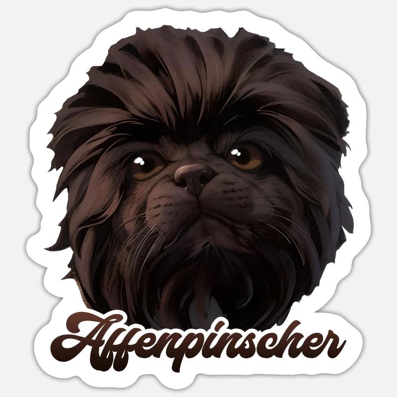 Affenpinscher - Sticker taille S (10 x 10 cm) - blanc mat