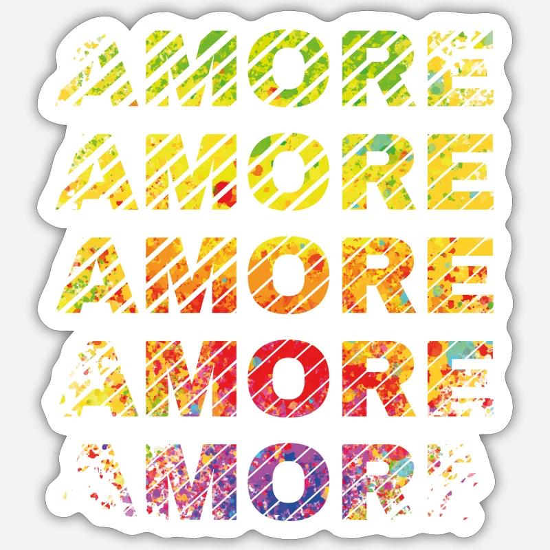 AMORE - Sticker taille S (10 x 10 cm) - blanc mat