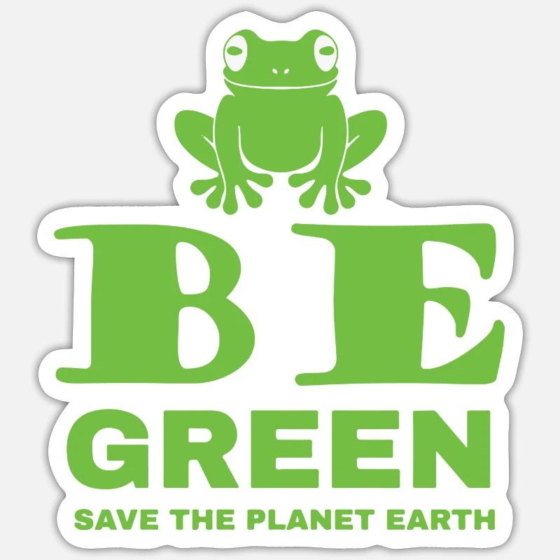 Soyez vert - Sticker taille S (10 x 10 cm) - blanc mat