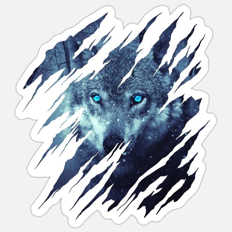 Wolf Scratch Marks Claws Wild Wolves Wilderness Howl Sticker size S (10 x 10 cm)