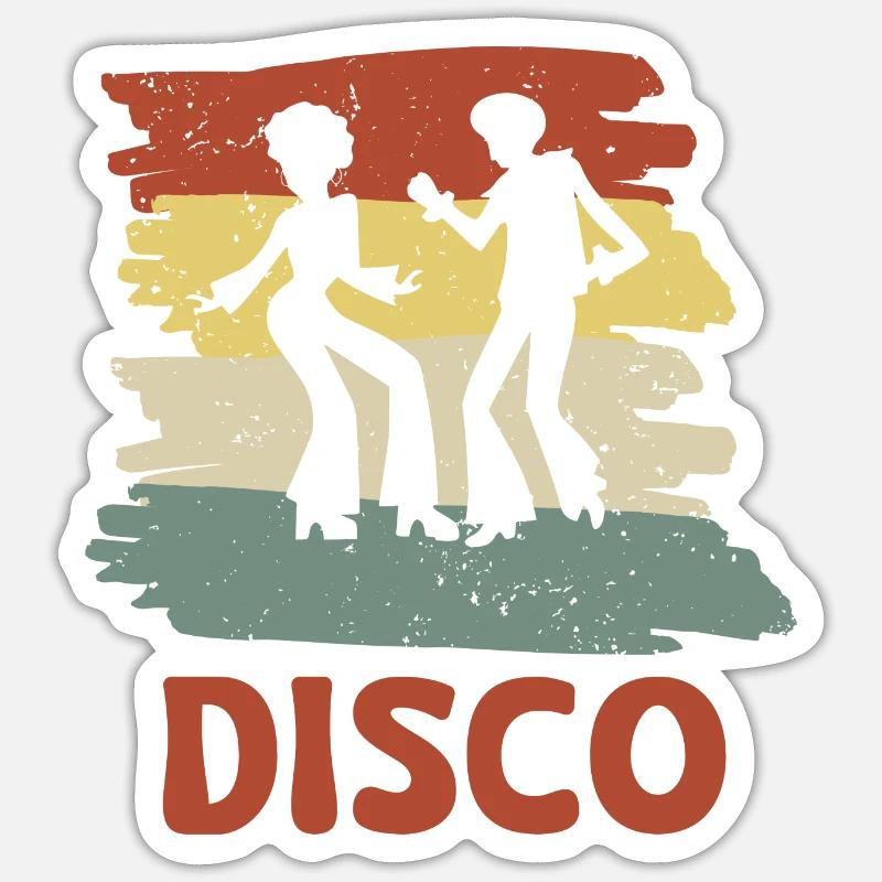 disco - Sticker taille S (10 x 10 cm) - blanc mat