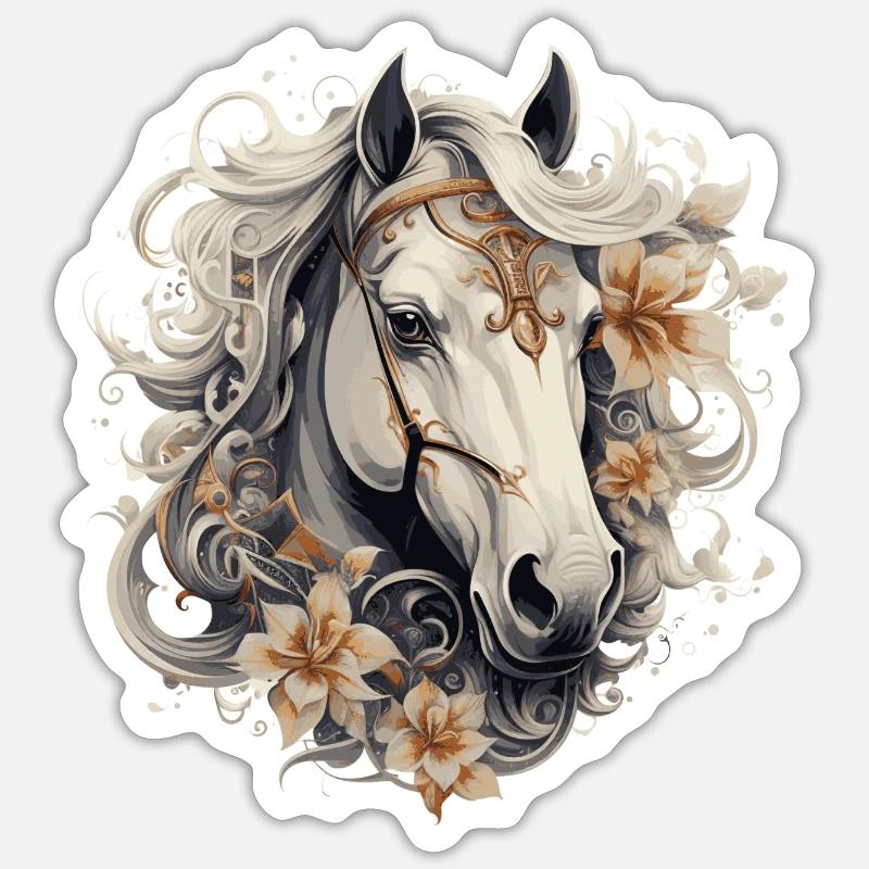Rêve de cheval - Sticker taille S (10 x 10 cm) - blanc mat