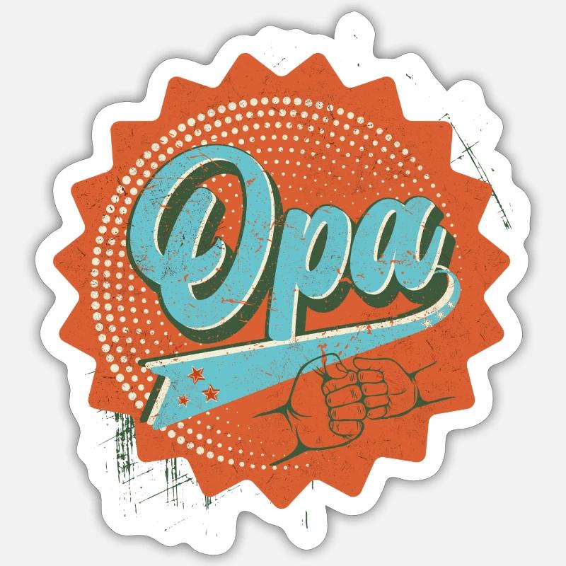 Grandpa retro - Sticker size S (10 x 10 cm) - white matte