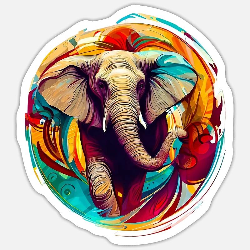Elephant - Sticker size S (10 x 10 cm) - white matte