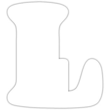 Letter l - Sticker size S (10 x 10 cm) - white matte - Front