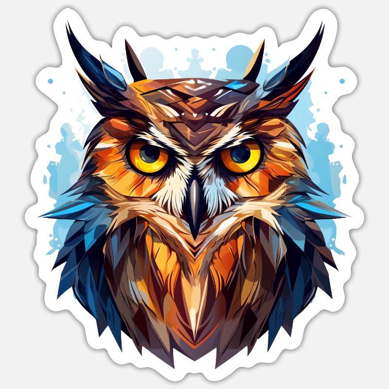 Die rätselhafte Eule - Sticker Größe S (10 x 10 cm) - Mattweiß