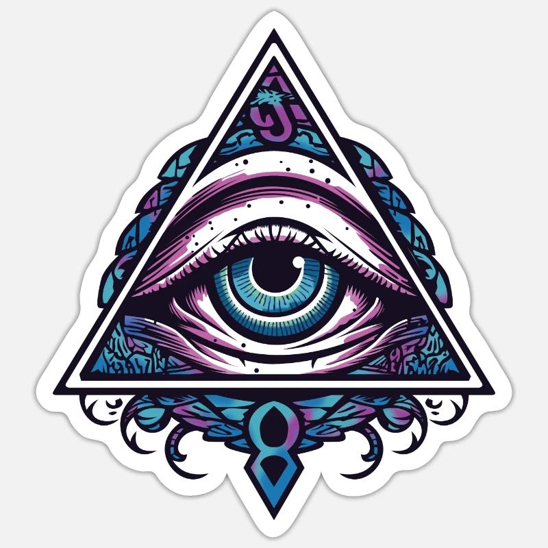 Œil mystique - Sticker taille S (10 x 10 cm) - blanc mat