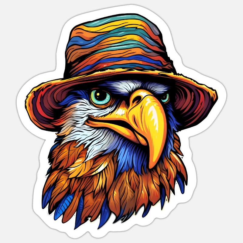 Aigle planant d’été - Sticker taille S (10 x 10 cm) - blanc mat