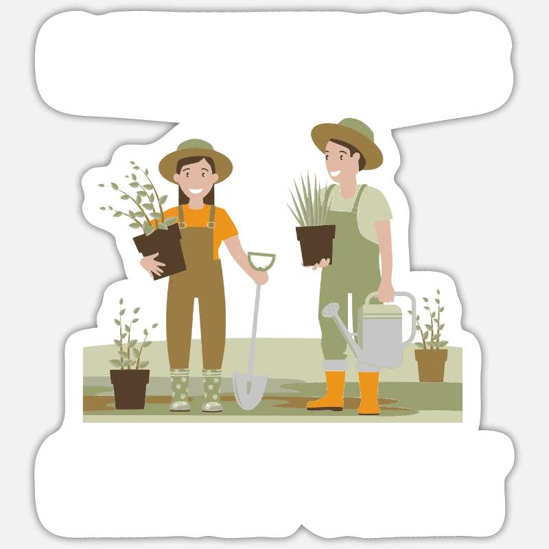 Garten - Sticker Größe S (10 x 10 cm) - Mattweiß