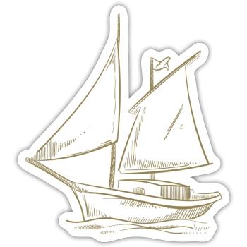 Sailing adventures in silhouette: Elegant - Sticker size S (10 x 10 cm) - white matte - Front