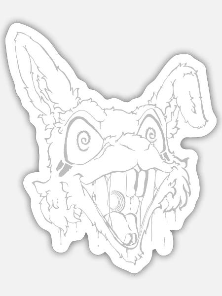Stoned Rabbit Logo - Sticker Größe S (10 x 10 cm) - Mattweiß