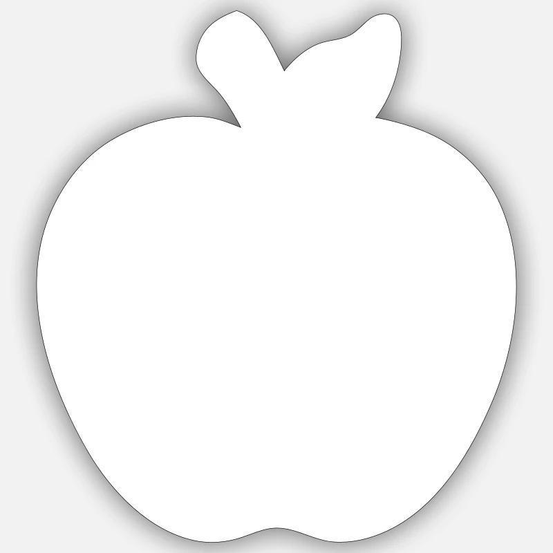 Apfel - Sticker Größe S (10 x 10 cm) - Mattweiß