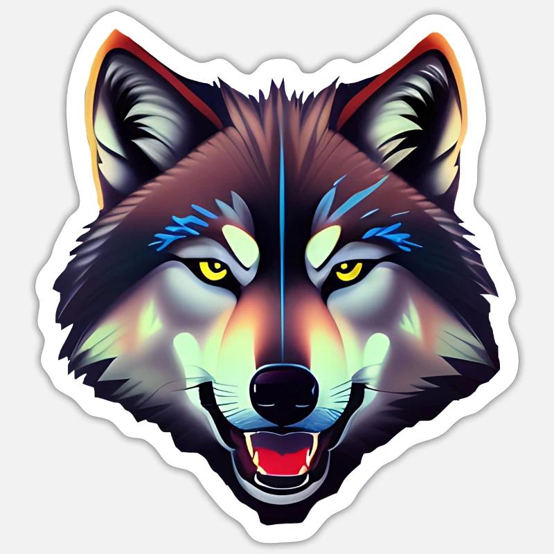 Wolf - Sticker Größe S (10 x 10 cm) - Mattweiß