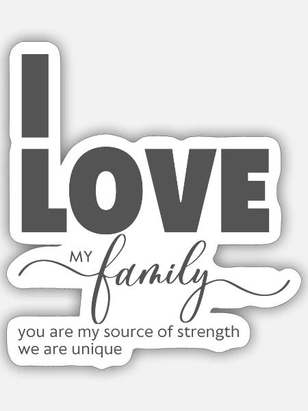 Meine Familie - Sticker Größe S (10 x 10 cm) - Mattweiß