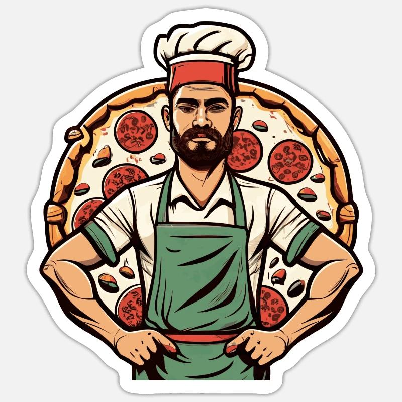 Pizza baker Sticker size S (10 x 10 cm)