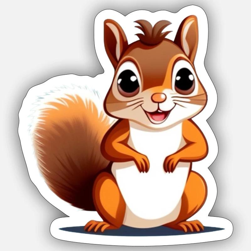 Écureuil - Sticker taille S (10 x 10 cm) - blanc mat