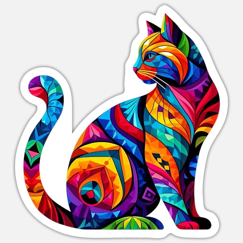 Cat - Sticker size S (10 x 10 cm) - white matte