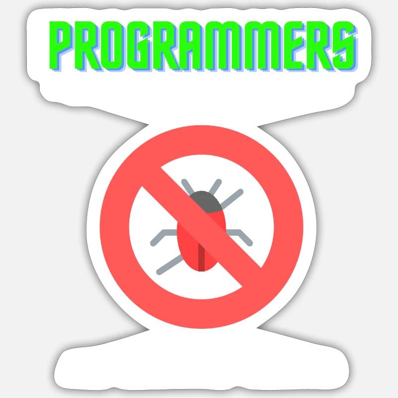 Programmer Debugging T-Shirt Men's Sticker size S (10 x 10 cm)