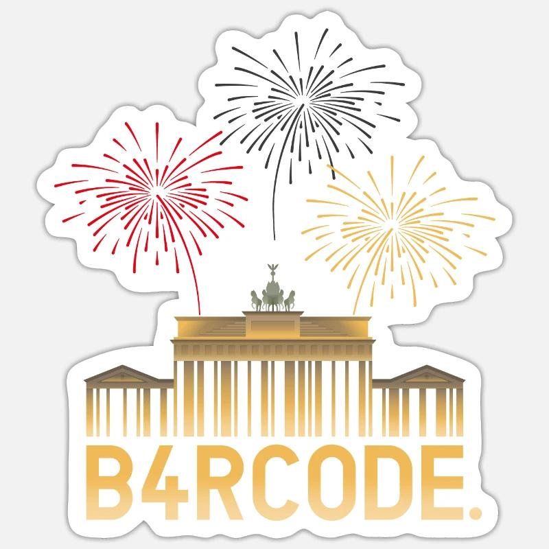 B4RCODE. German Unity - Sticker Größe S (10 x 10 cm) - Mattweiß