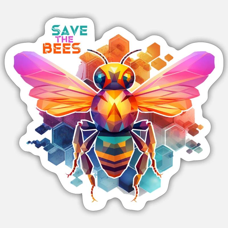 Save the Bees - Sticker size S (10 x 10 cm) - white matte