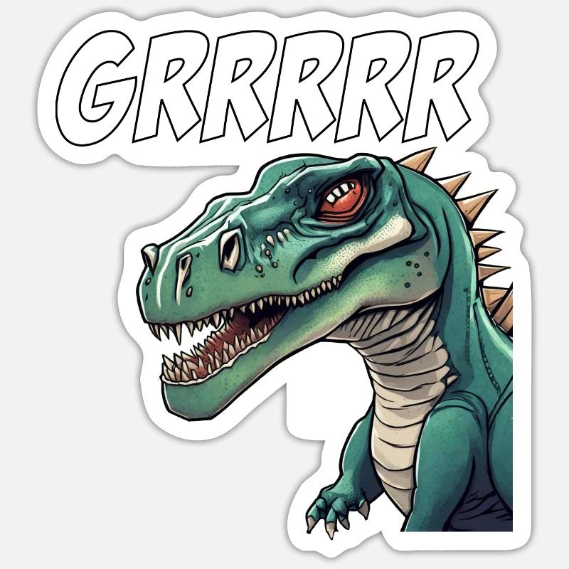 DINO Dinosaur Comic - Sticker size S (10 x 10 cm) - white matte