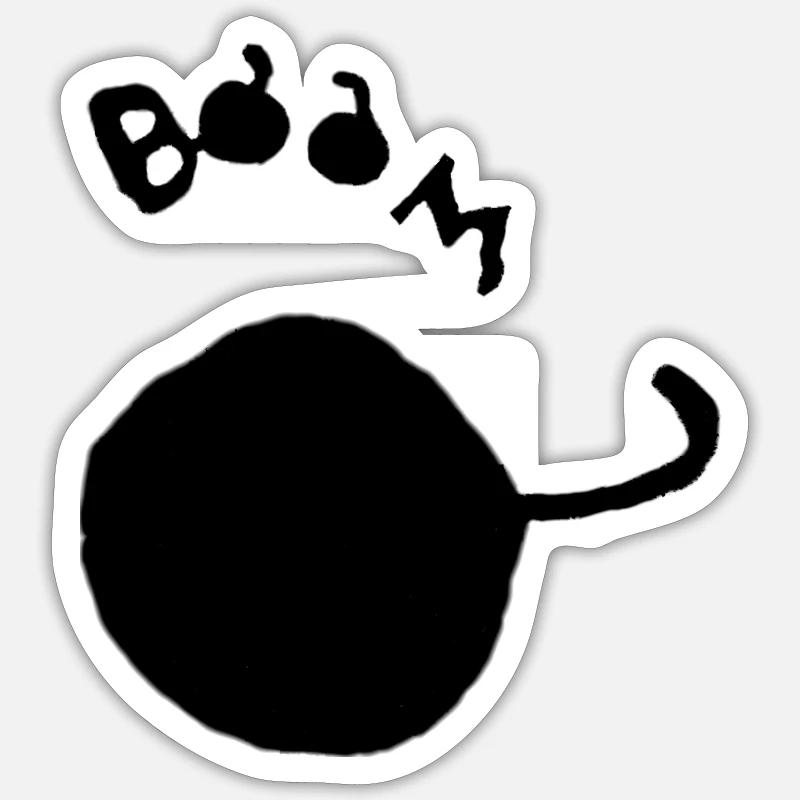 Boom Bombe schwarz Sticker Größe S (10 x 10 cm)