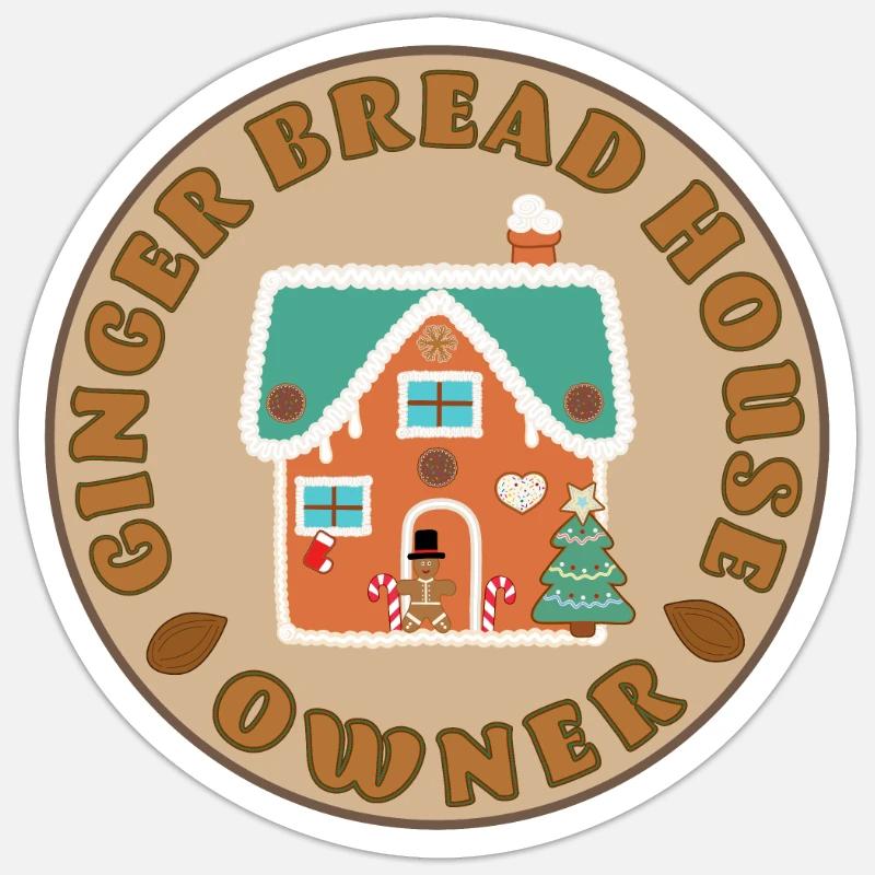 Ginger Bread Owner - Sticker Größe S (10 x 10 cm) - Mattweiß