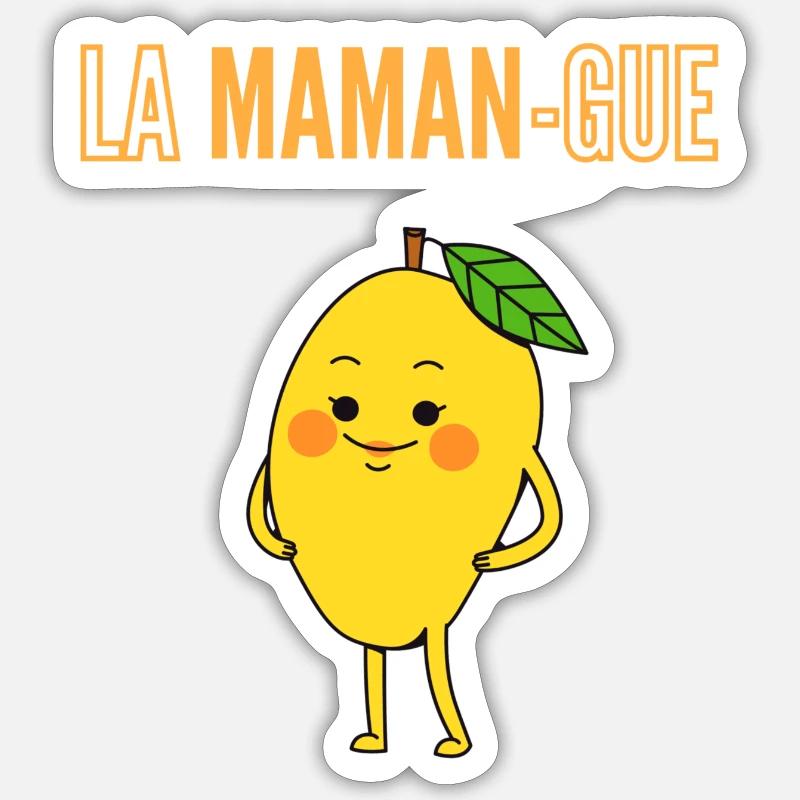 La MAMAN-GUE - Sticker taille S (10 x 10 cm) - blanc mat