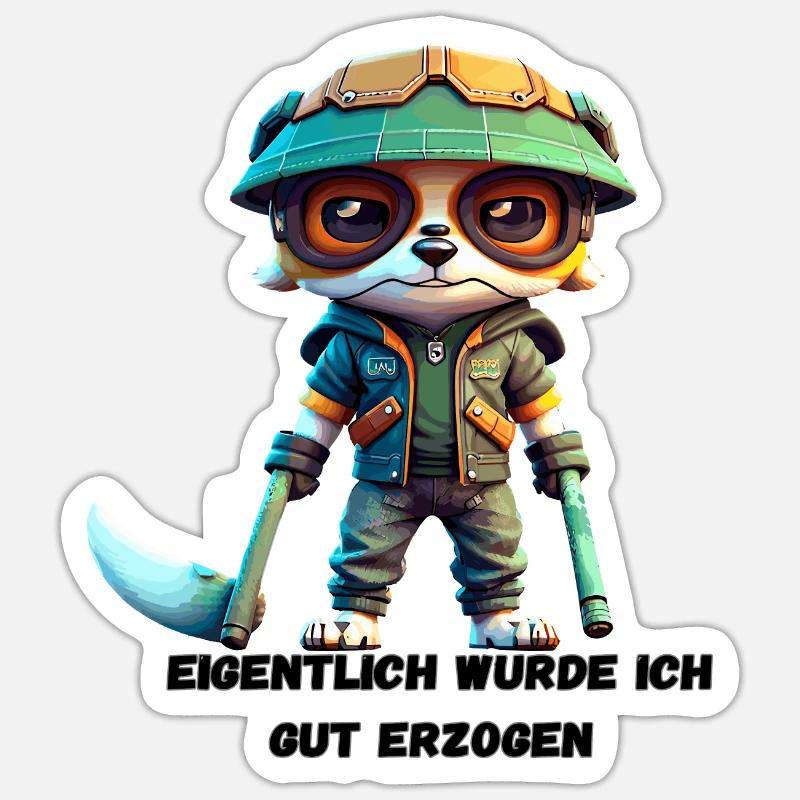 Unerwartet brav: Eigentlich gut erzogen? Sticker Größe S (10 x 10 cm)
