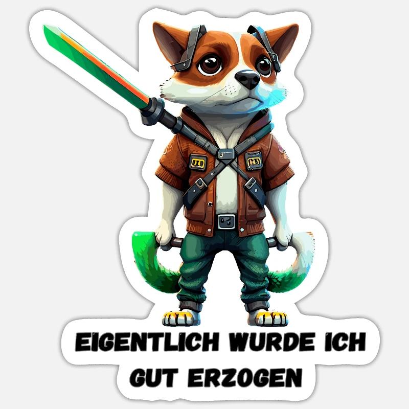 Unerwartet brav: Eigentlich gut erzogen? Sticker Größe S (10 x 10 cm)