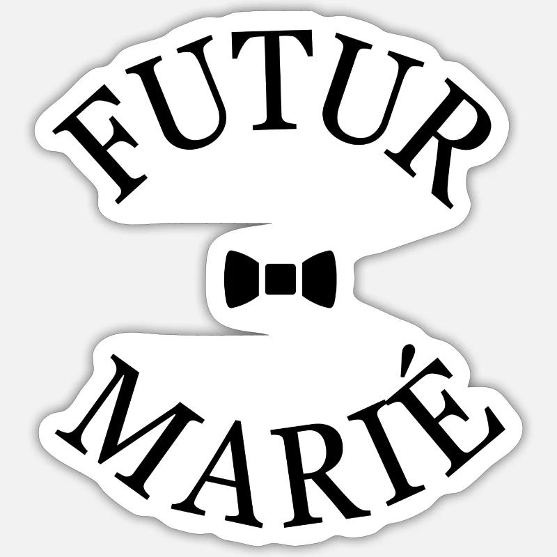 EVG : futur marié - Sticker taille S (10 x 10 cm) - blanc mat