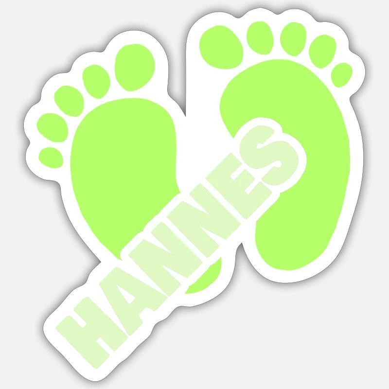 Hannes as a birth - Sticker size S (10 x 10 cm) - white matte
