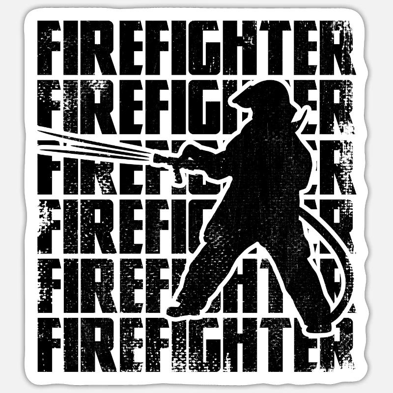 Fireman - Sticker size S (10 x 10 cm) - white matte