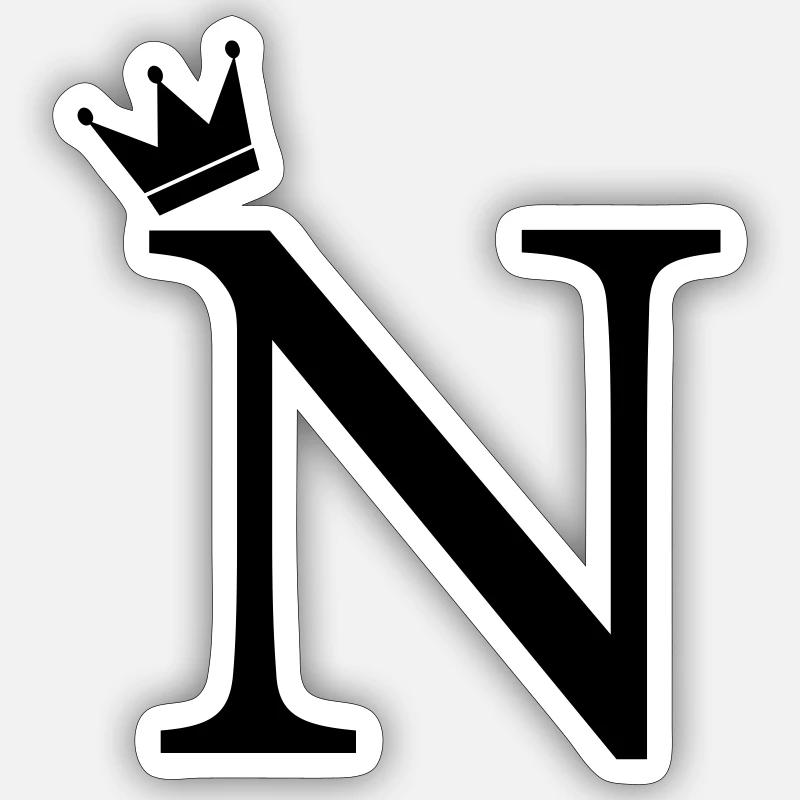 N-Monogramm-Krone Sticker Größe S (10 x 10 cm)