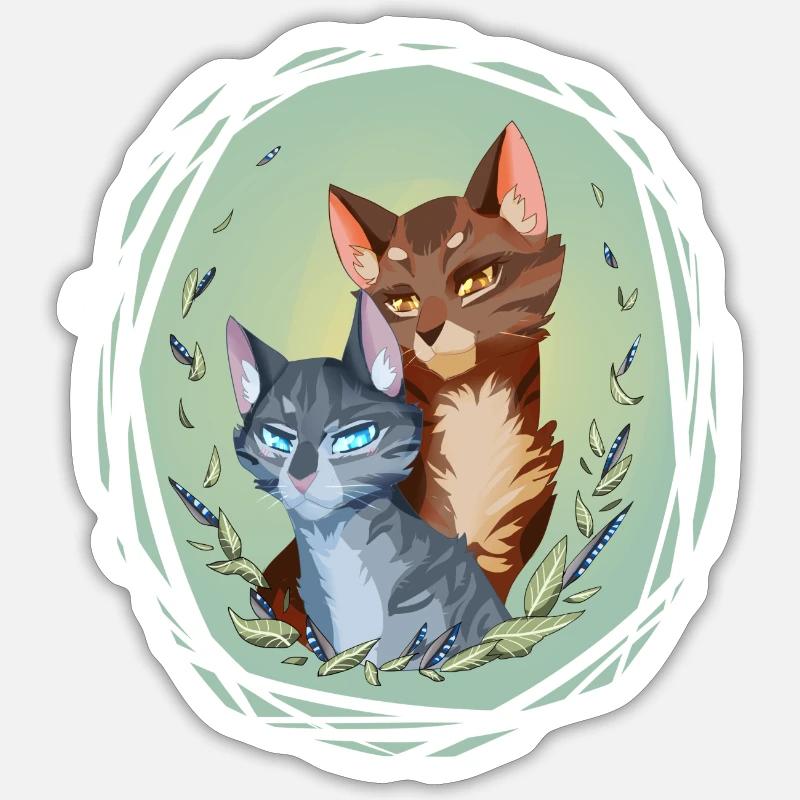 Jayfeather Häherfeder Leafpool Blattsee Katzen - Sticker Größe S (10 x 10 cm) - Mattweiß