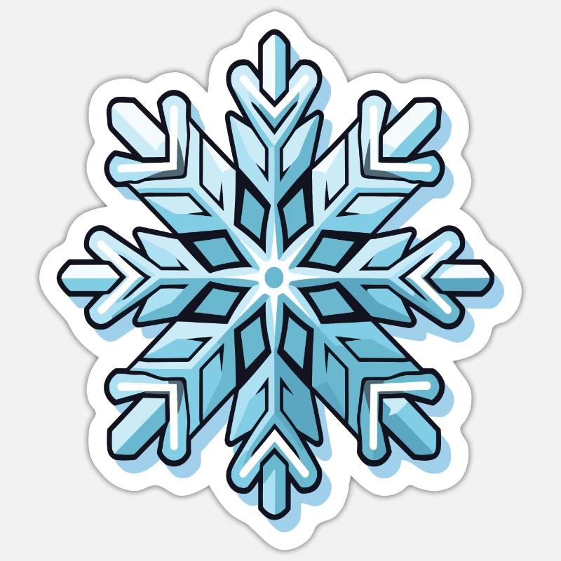 Flocon de neige - Sticker taille S (10 x 10 cm) - blanc mat