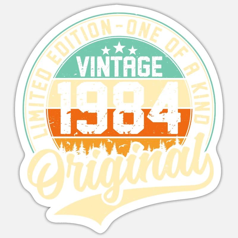 Millésime 1984 Original - Sticker taille S (10 x 10 cm) - blanc mat
