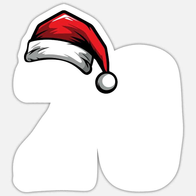 20 Numéro Noël - Sticker taille S (10 x 10 cm) - blanc mat