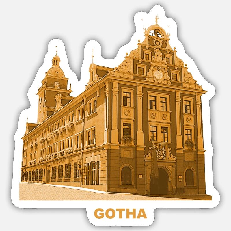 Gotha Town Hall Luther Bach Thuringia Sticker size S (10 x 10 cm)